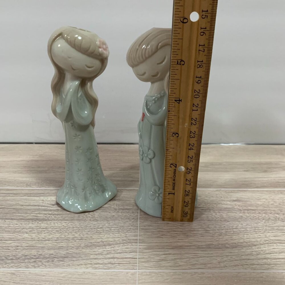 Vintage Made In Japan Cute Japanese Girls Bud Vases EUC - Picture 11 of 11